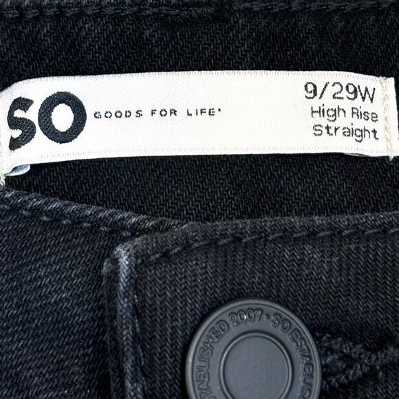 Sonoma Goods for Life Black Checker High Rise Straight Jeans Size 9/29W - Picture 5 of 12